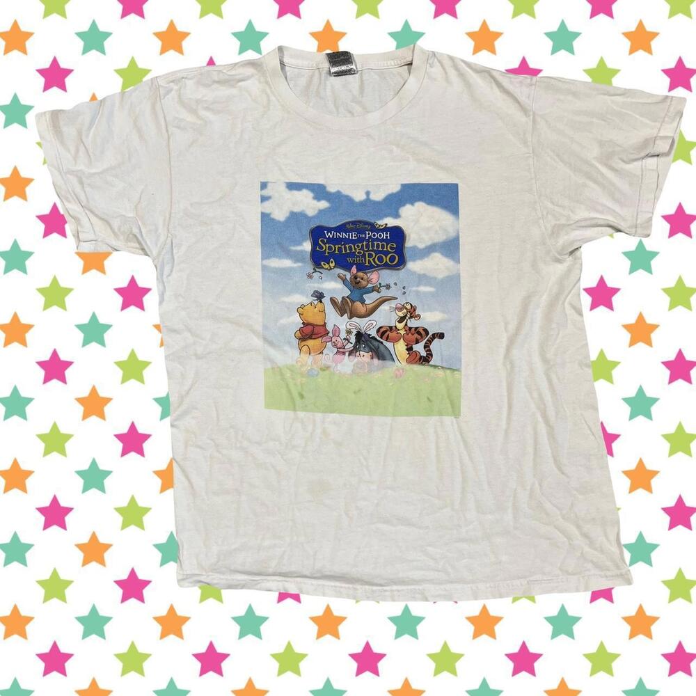 2000s Winnie the Pooh springtime with roo movie promo shirt
